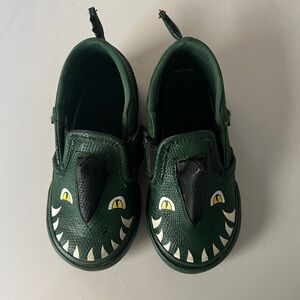 Toddler Vans Boys size 7 | Vans Asher V Dinosaur Baby - green slip-on s…